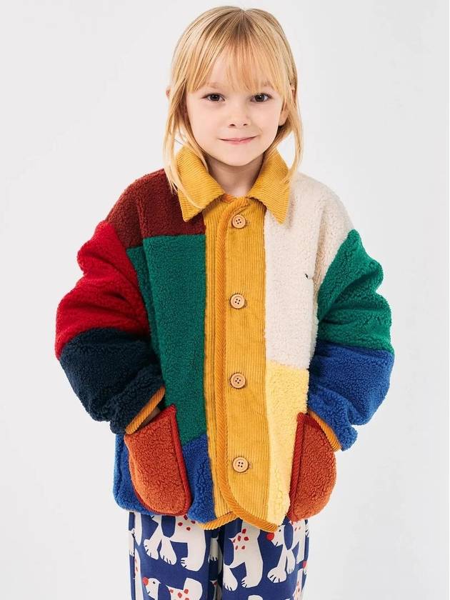 children s fleece jacket Bobo Color Block sheepskin B224AC128 - BOBO CHOSES - BALAAN 4