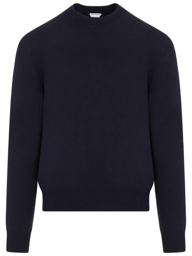 Crew Neck Cashmere Knit Top Navy - BOTTEGA VENETA - BALAAN 2