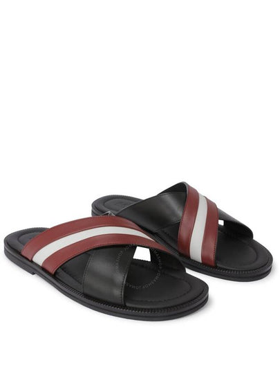 Jabil Leather Slippers Black Red - BALLY - BALAAN 2