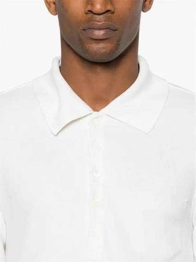 Pocket Silk Pique Polo Shirt White - THOM BROWNE - BALAAN 6