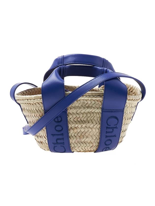 Sense Small Raffia Tote Bag Beige Blue - CHLOE - BALAAN 2