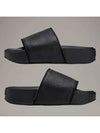 Embossed Logo Platform Leather Slippers Black - Y-3 - BALAAN 3