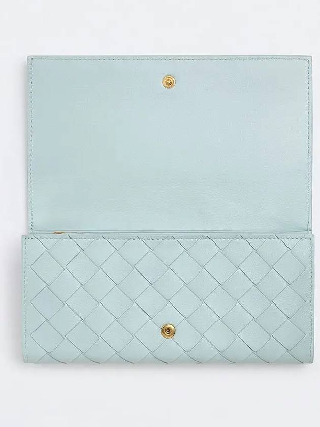 Intrecciato Large Flap Long Wallet Sky Blue - BOTTEGA VENETA - BALAAN 3