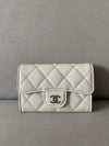 Classic snap card wallet caviar light gray gold AP0214 - CHANEL - BALAAN 2