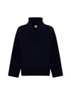 Compact Double Layer Neckline Knit Top Navy - BOTTEGA VENETA - BALAAN 2