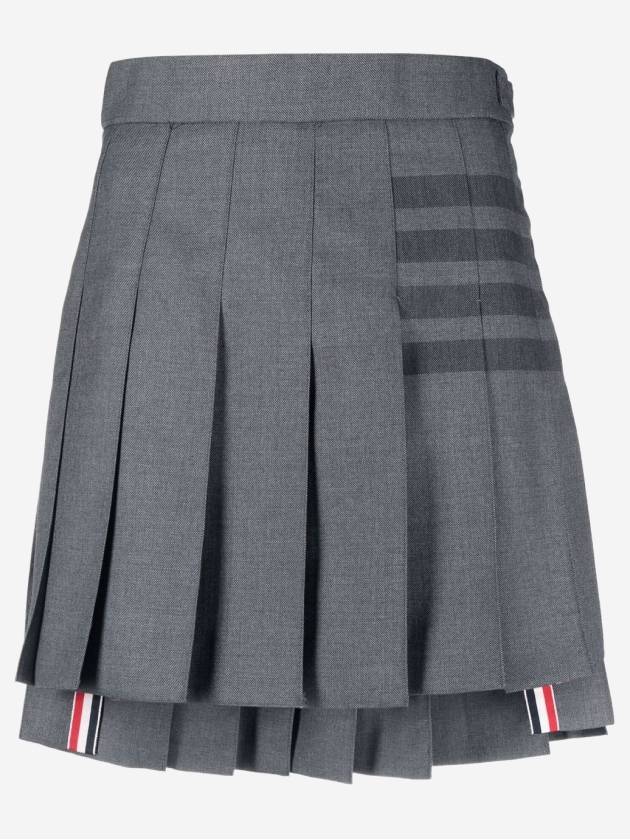 Women's 4 Bar Stripe Pleats Skirt Grey - THOM BROWNE - BALAAN 2