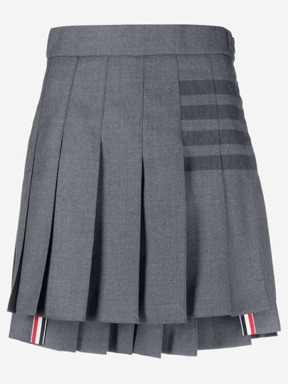 Women's 4 Bar Stripe Pleats Skirt Grey - THOM BROWNE - BALAAN 2