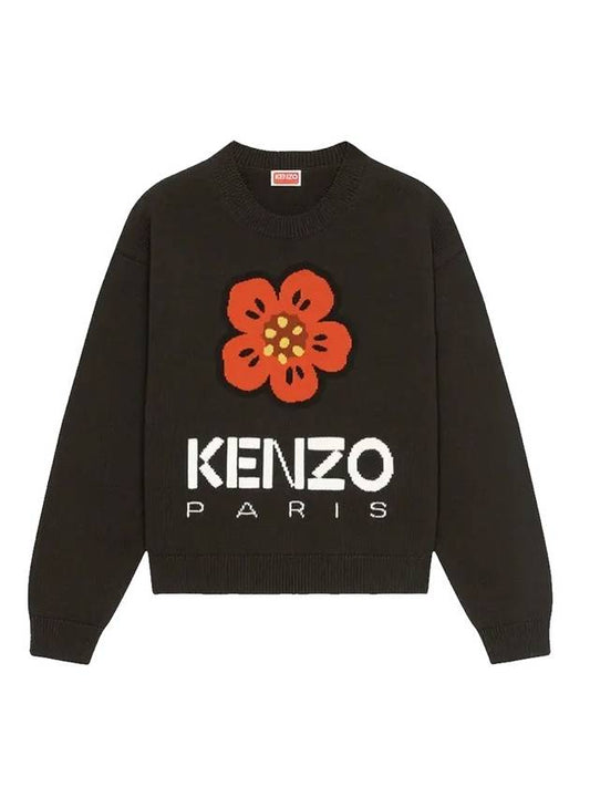 Boke Flower Cotton Sweatshirt Black - KENZO - BALAAN 1