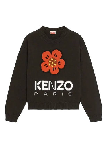 Boke Flower Cotton Sweatshirt Black - KENZO - BALAAN 1