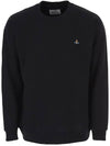 Men's Nagrang ORB Embroidery Logo Sweatshirt Black - VIVIENNE WESTWOOD - BALAAN.