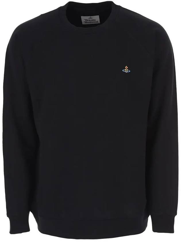 Men's ORB Embroidery Logo Crew Neck Sweatshirt Black - VIVIENNE WESTWOOD - BALAAN 3