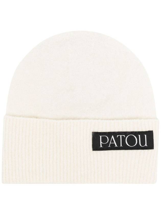 Logo Patch Alpaca Beanie White - PATOU - BALAAN 2