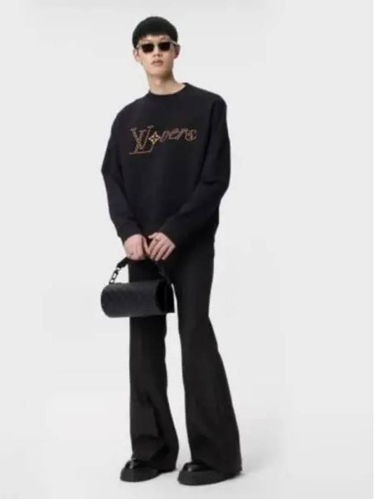 Cotton Signature Crew Neck Black 1AFVAO - LOUIS VUITTON - BALAAN 1