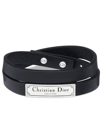 Couture Leather Double Bracelet Black - DIOR - BALAAN 2