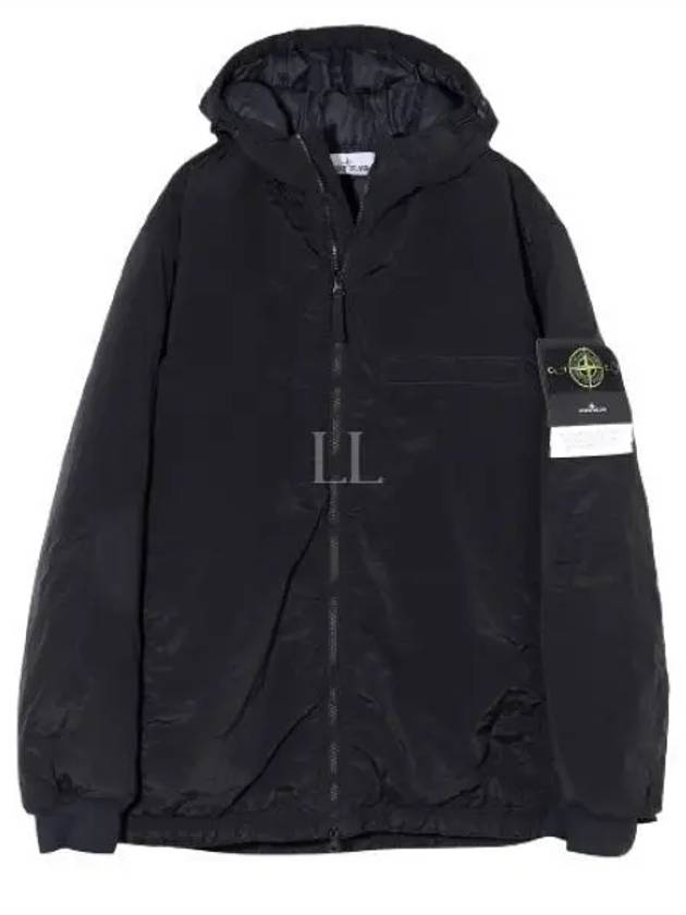 PrimaLoft-TC Nylon Zip Up Hoodie Black - STONE ISLAND - BALAAN 2