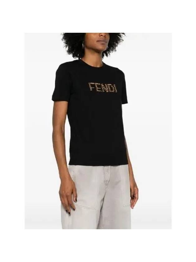 Cotton Short Sleeve T-Shirt Black - FENDI - BALAAN 6