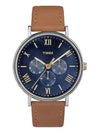 leather strap watch blue - TIMEX - BALAAN 1