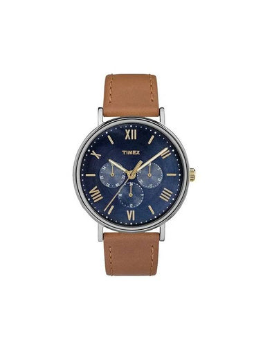 leather strap watch blue - TIMEX - BALAAN 1