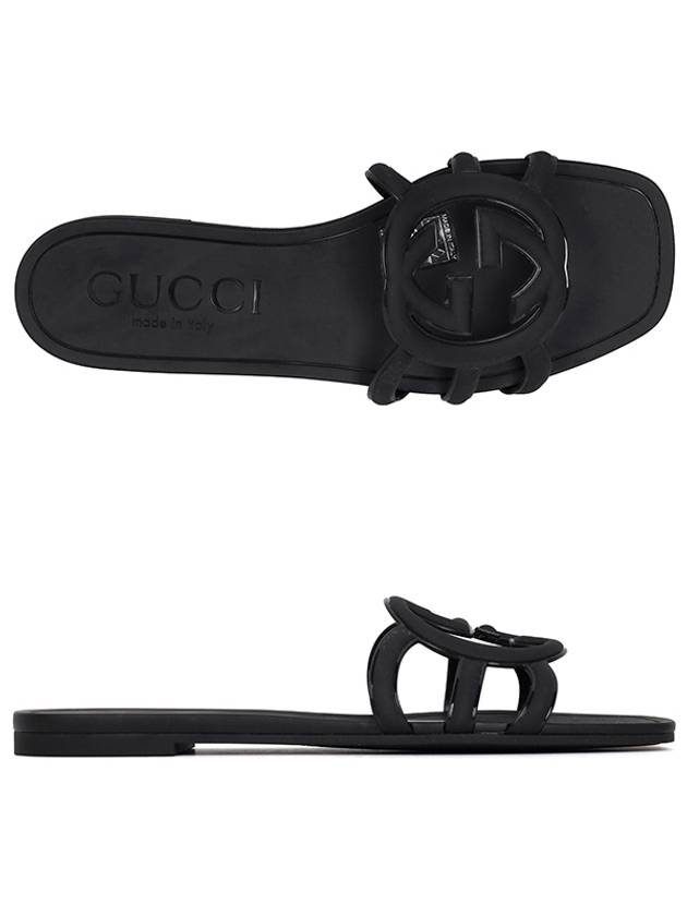 Interlocking G Slippers Black - GUCCI - BALAAN 2