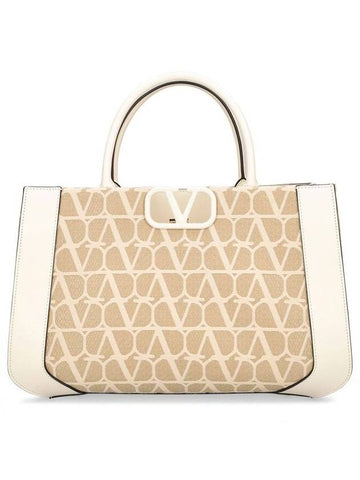 Garavani Toile Iconography Tote Bag Beige - VALENTINO - BALAAN 1