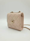 gold CC logo chain lambskin mini cross bag pink beige - CHANEL - BALAAN 5