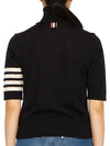 Fine Merino 4 Bar Relaxed Short Sleeve Turtleneck Navy - THOM BROWNE - BALAAN 5