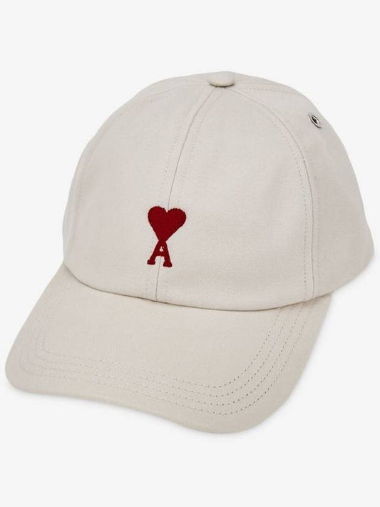 De Coeur Embroidered Logo Ball Cap Beige - AMI - BALAAN 2