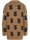 Monogram Motif Jacquard Wool Cardigan Camel - BURBERRY - BALAAN 4