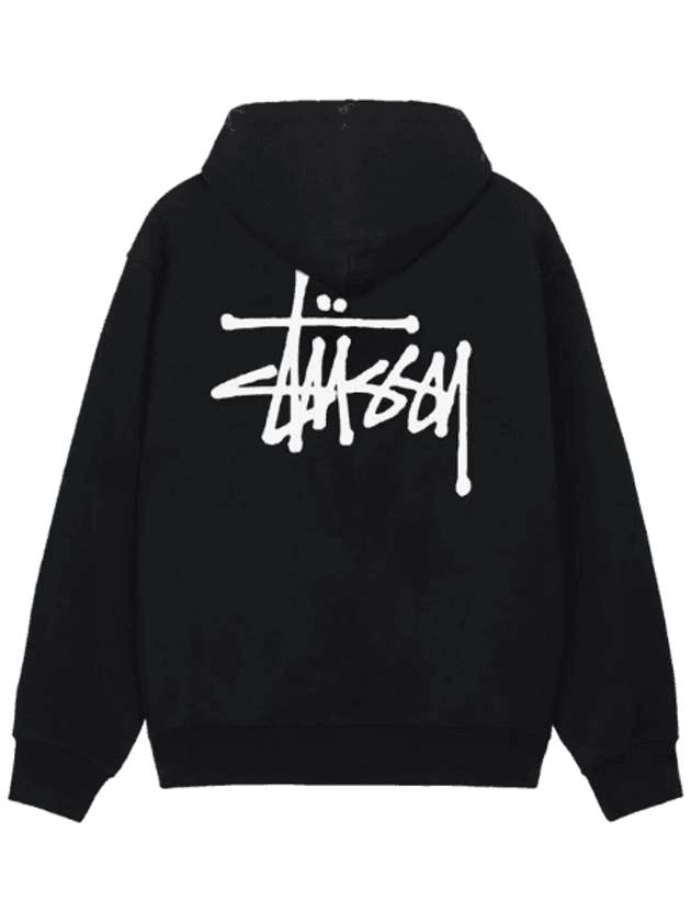 Basic Zip Up Hoodie Black - STUSSY - BALAAN 1