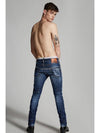 Leather Patch Skater Jeans Blue - DSQUARED2 - BALAAN 4