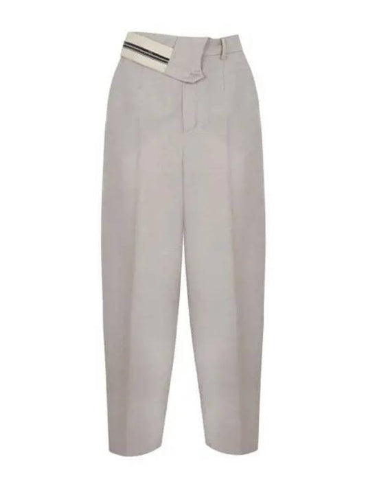 Mohair Wool Carrot Fit Straight Pants Grey - FENDI - BALAAN 2