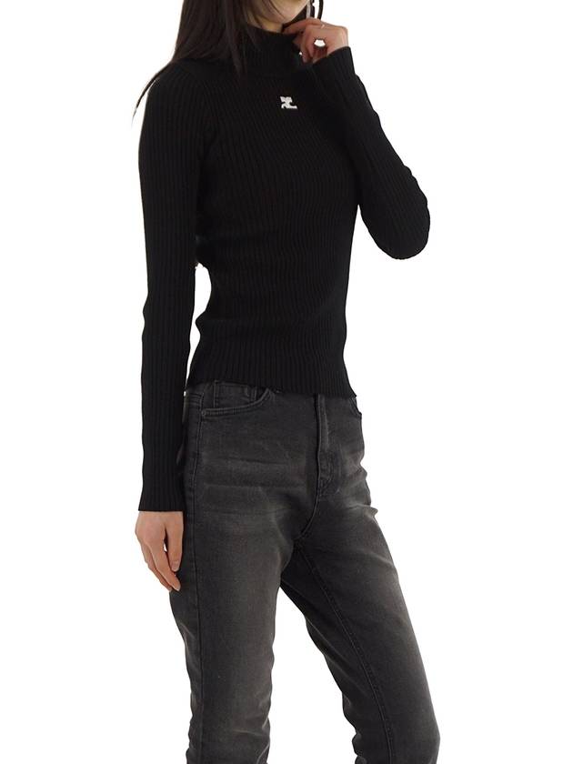 Mockneck Rib Knit Top Black - COURREGES - BALAAN 7