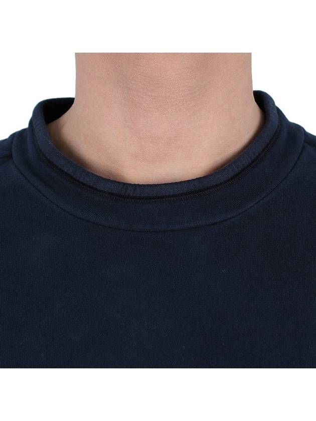 Stretch Cotton Fleece Mock Turtleneck Sweatshirt Navy - STONE ISLAND - BALAAN 7