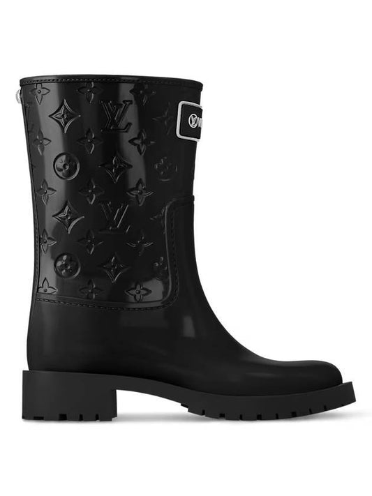 Drops Flat Half Rain Boots Black - LOUIS VUITTON - BALAAN 1