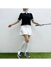 Golf t-shirt short sleeve collar cold golf knit ice blue golf wear - LOLOALLOY - BALAAN 5