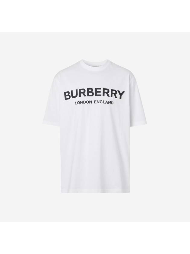 Logo Print Cotton Short Sleeve T-Shirt White - BURBERRY - BALAAN 2