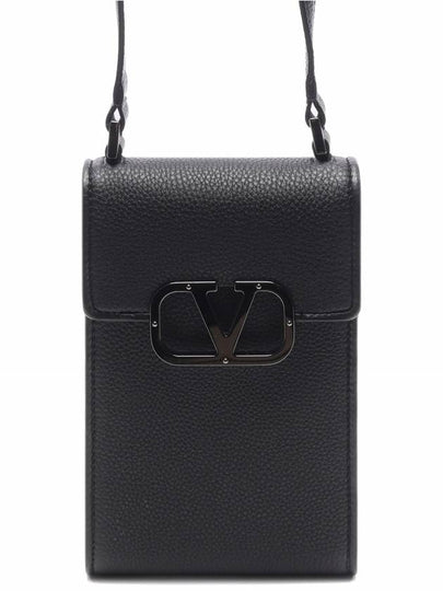 Men's Signature V Logo Phone Cross Bag Black - VALENTINO - BALAAN 2