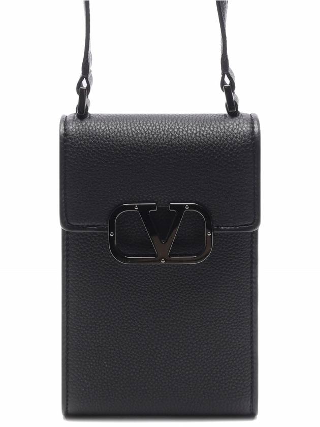 Men's Signature V Logo Phone Cross Bag Black - VALENTINO - BALAAN 3