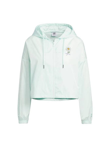 Summer Graphic Flower Logo Crop Windbreaker Dash Green - ADIDAS - BALAAN 1