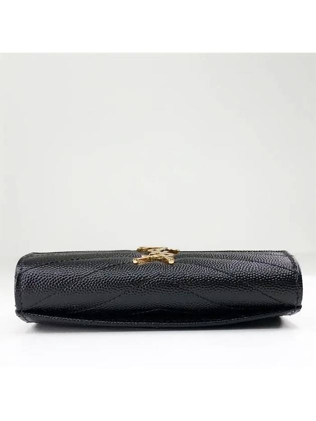 Monogram Envelope Small Half Wallet Black Gold - SAINT LAURENT - BALAAN 6