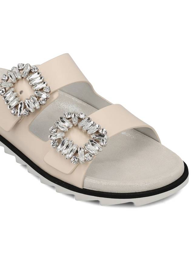 Silver Buckle Slippers Beige - ROGER VIVIER - BALAAN 5