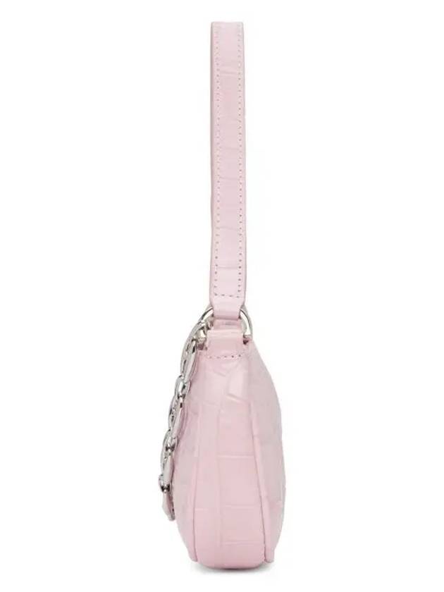 Mini Rachel Crocker Embossed Leather Shoulder Bag Pink - BY FAR - BALAAN 5