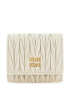 Matelasse Logo Nappa Leather Half Wallet White - MIU MIU - BALAAN 1