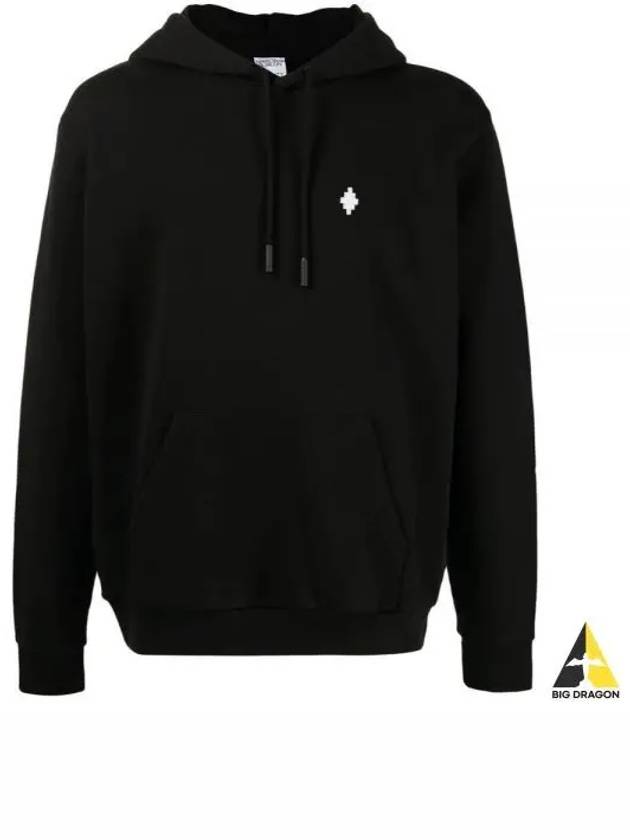 Logo Print Cross Regular Hoodie Black - MARCELO BURLON - BALAAN 2