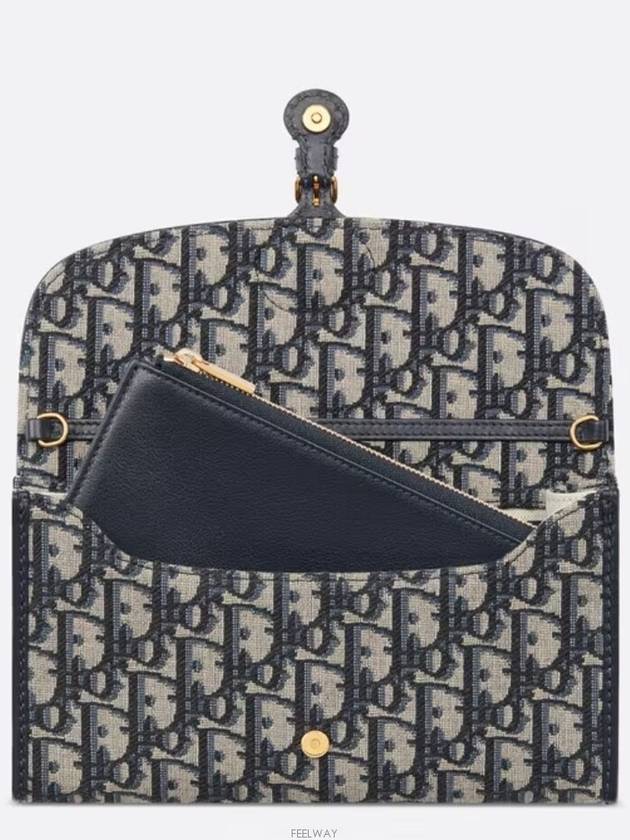 Bobby East West Chain Oblique Jacquard Pouch Bag Blue - DIOR - BALAAN 4