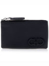 Gancini Zipper Card Wallet Black - SALVATORE FERRAGAMO - BALAAN 2