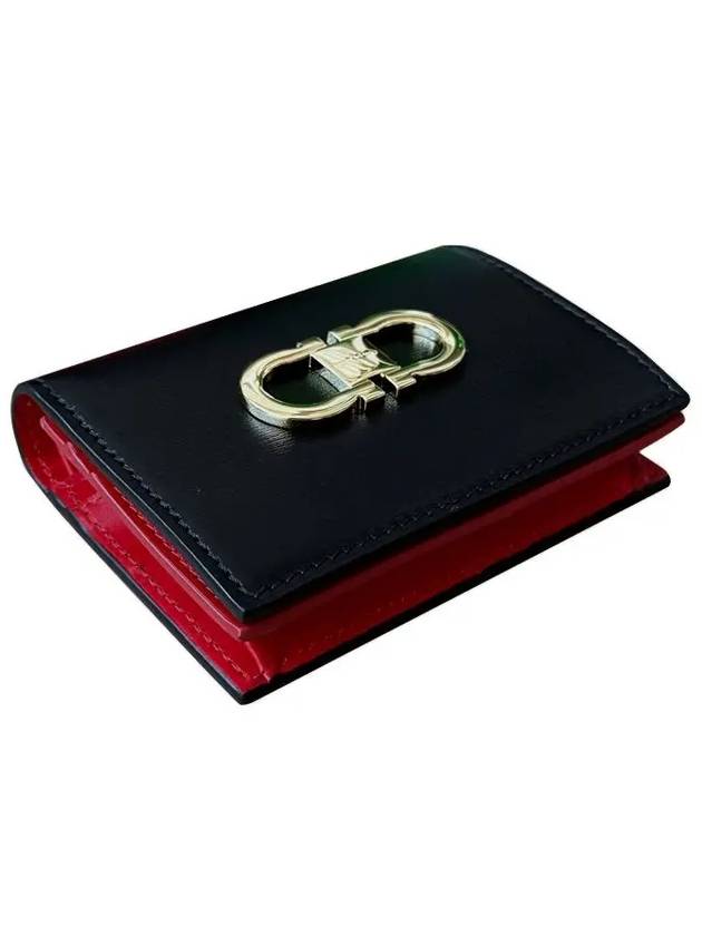 Double Gancio Half Wallet Black - SALVATORE FERRAGAMO - BALAAN 4