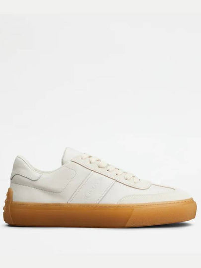 Round Toe Leather Low Top Sneakers White - TOD'S - BALAAN 2