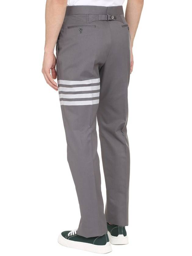 4 Bar Engineered Cotton Straight Pants Mid Grey - THOM BROWNE - BALAAN 5