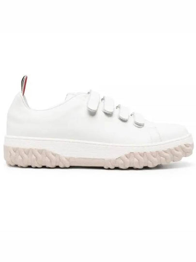 Vitello Calf Court Low Top Sneakers White - THOM BROWNE - BALAAN 2